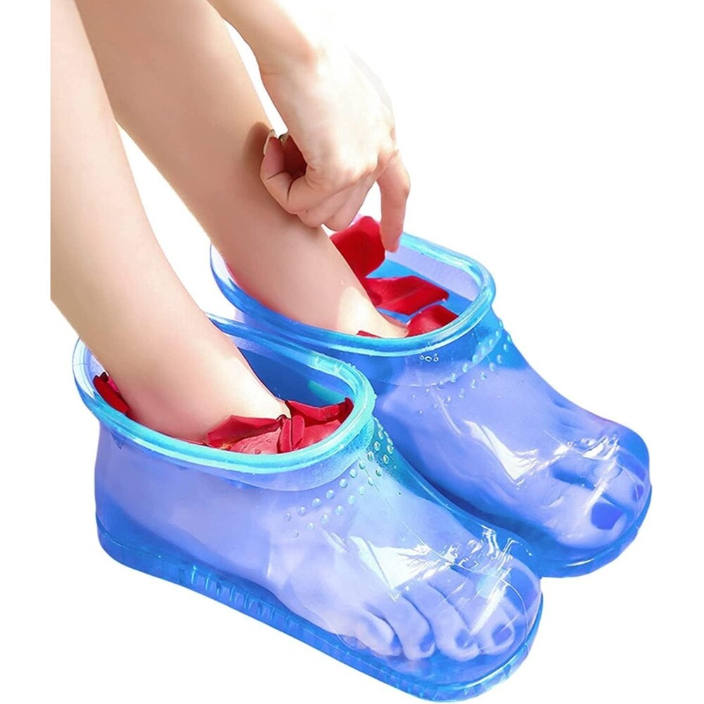 Portable Foot Soaker Bath Shoes MEDIUM Massage Spa Basin Pedicure Blue